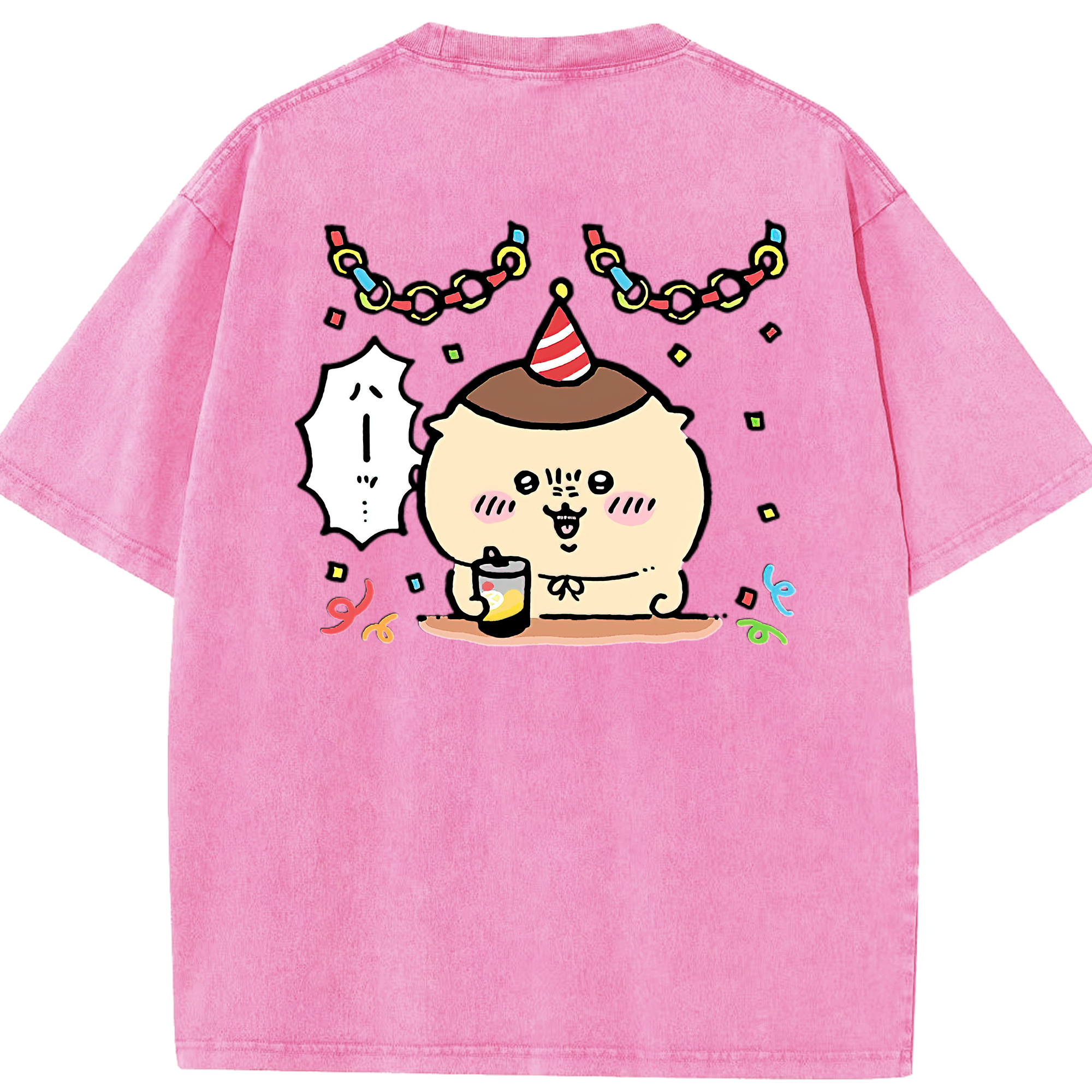 （画像用） ちいかわ くりまんじゅう Chii-kawa kuri manjū 綿100% ヴィンテージ風 半袖Tシャツ（背面プリント）